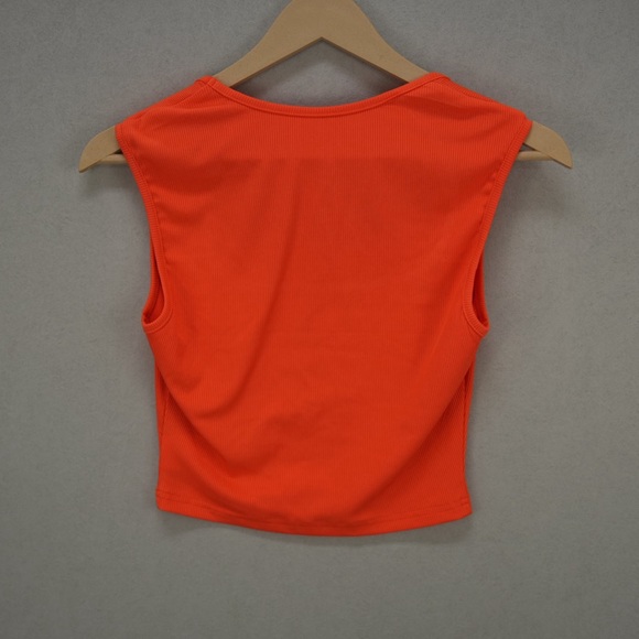 Bright Orange Square Neck Crop Top - Picture 3 of 4